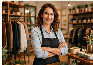 Commerçante dans sa boutique