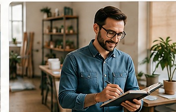 Professionnel indépendant concentré sur son activité